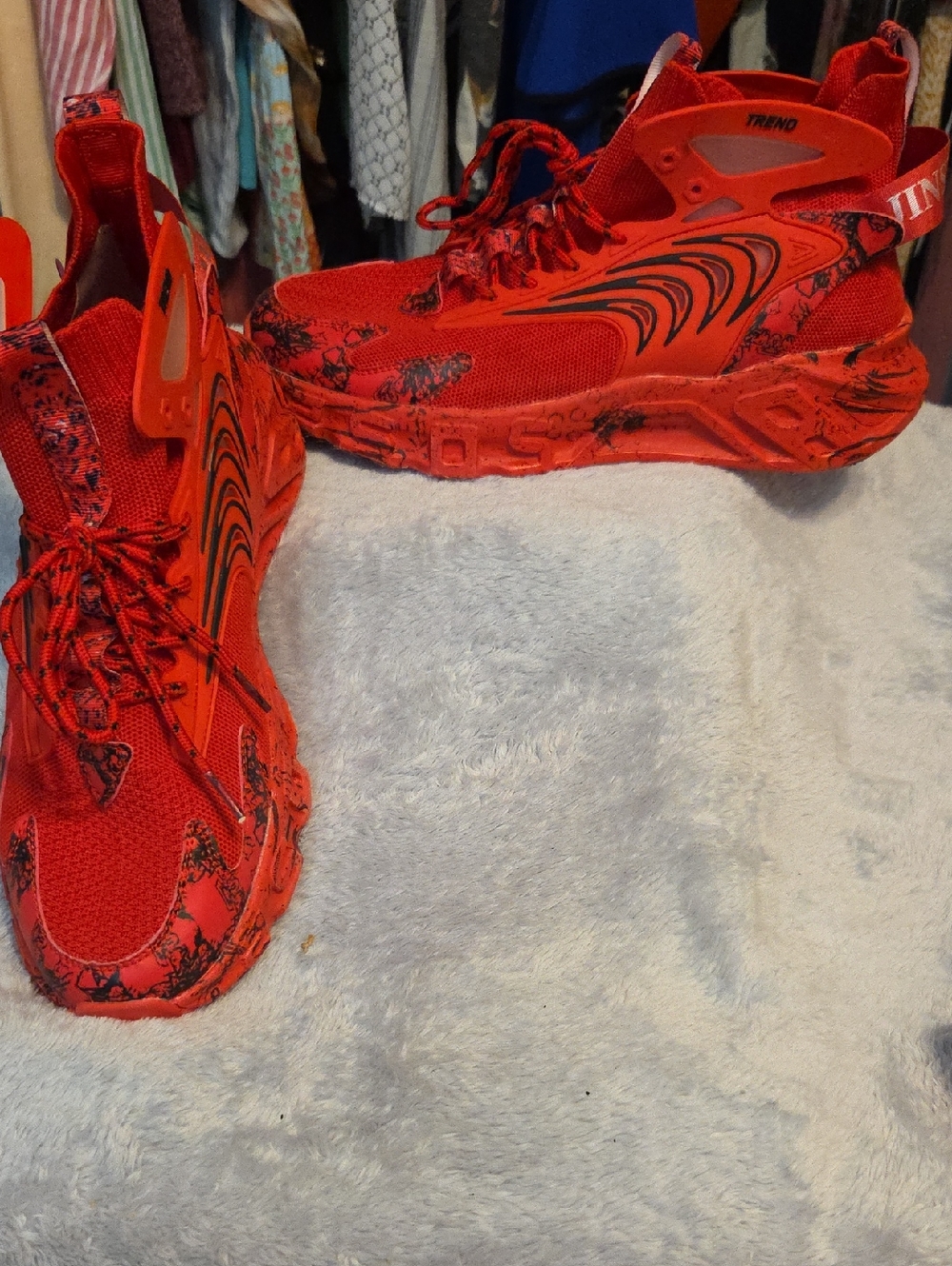 Red High-Top Men's Sneakers